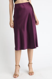 Royal Satin Midi Skirt