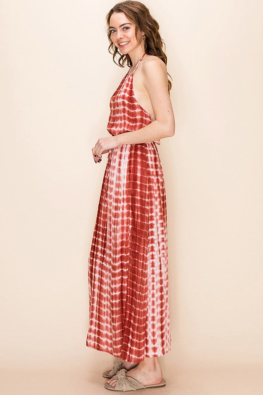 Rust Halter Maxi Dress