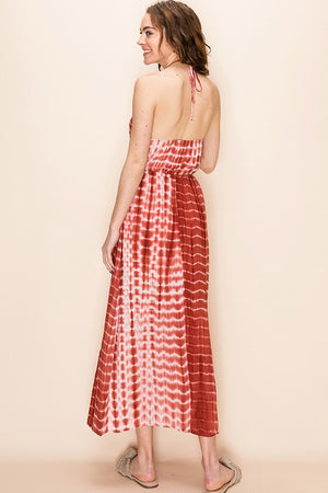 Rust Halter Maxi Dress