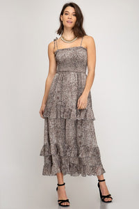 Snakeskin Tiered Dress